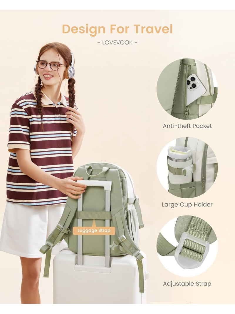 LOVEVOOK, School Backpack, 15.6 Inch Laptop, Cute Teen Girl  display picture 1
