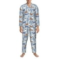 thumbnail image 3 of Hirioo Seal Fox Seagull Whales for Men's Pajama Sets 2 Piece Pjs Men's Long-Sleeved Pajama Set Button Down Sleepwear,S-XXL-Medium, 3 of 7
