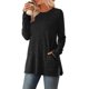 thumbnail image 4 of HongQid Womens Sweaters Crewneck Long Sleeve Shirts with Pockets Fall Outfits 2025 Fashion Winter Clothing Side Slit, 4 of 5