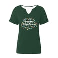 thumbnail image 3 of Women's Fashion Casual Short Sleeved Christmas Print V Neck T Shirt Top, 3 of 3