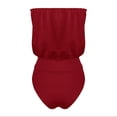 thumbnail image 5 of DORKASM Women's Solid Color Strapless One-Piece Swimsuit Bandeau Red S, 5 of 6