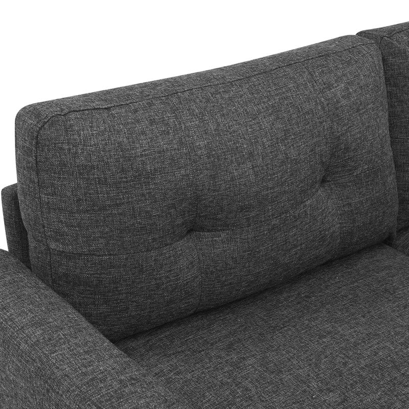 Timbernest 67.7" Loveseat, Mid-Century Loveseat Sofa Couch with Wooden Legs, Dark Gray Tufted Upholstery