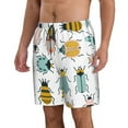 thumbnail image 2 of Disketp Men'S Swim Trunks Hawaiian Breathable Surf Beach Swimsuits Mesh Lining Beach Shorts With Pockets-Colorful Insects, 2 of 9