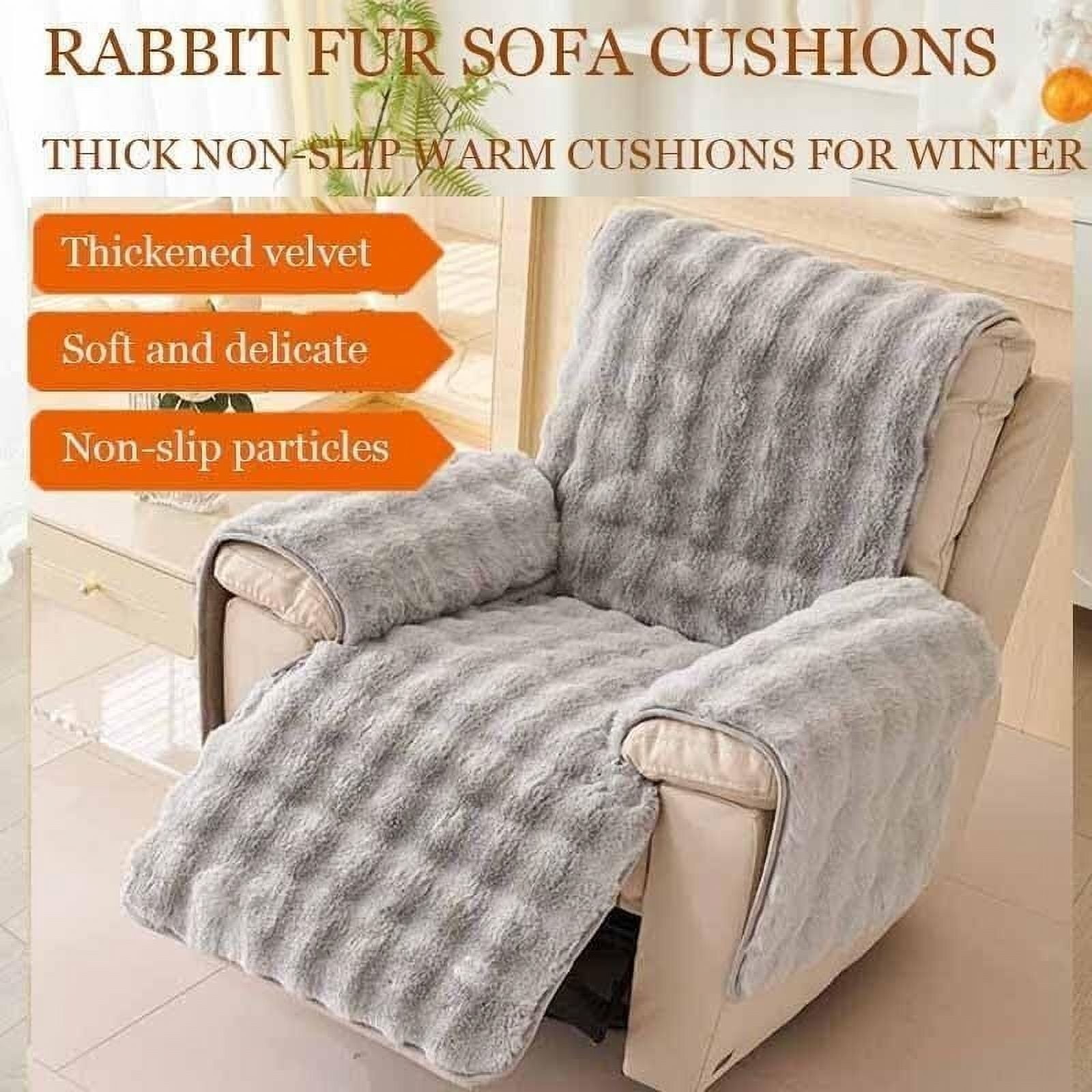 BH-JJSMGS Plush Recliner Slipcovers Recliner Chair Covers Armrest Covers Headrest Cover for Sofa Recliner Protector Couch Sofa Covers, Soft Fuzzy Fluffy Anti-Slip Furniture Protector