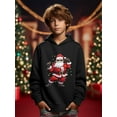 thumbnail image 3 of Mikrdoo 5-14T Kid Boys Christmas Tops Playing Cool Santa Print Long Sleeve Pullover Sweatshirt For Outdoor Casual Hoodies, 3 of 8