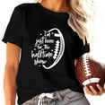 thumbnail image 1 of TSADFHJI Hauts pour Femmes 2X Mode Décontractée Imprimé Rugby Col Rond T-Shirt Manches Courtes TTTG Noir, 1 of 6