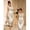 White, variant on Womens White Elegant Waist-Cinching Party Dress With Gold Embroidery