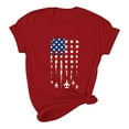 thumbnail image 4 of Womens 4Th of July Summer T-Shirts Round Neck Short Sleeve Tops American Flag Printed Tunic Tops Pullover Sweater Blouses Patriotic T-Shirts Retro Dressy Tops Shirt Going Out Beach Outfits, 4 of 6
