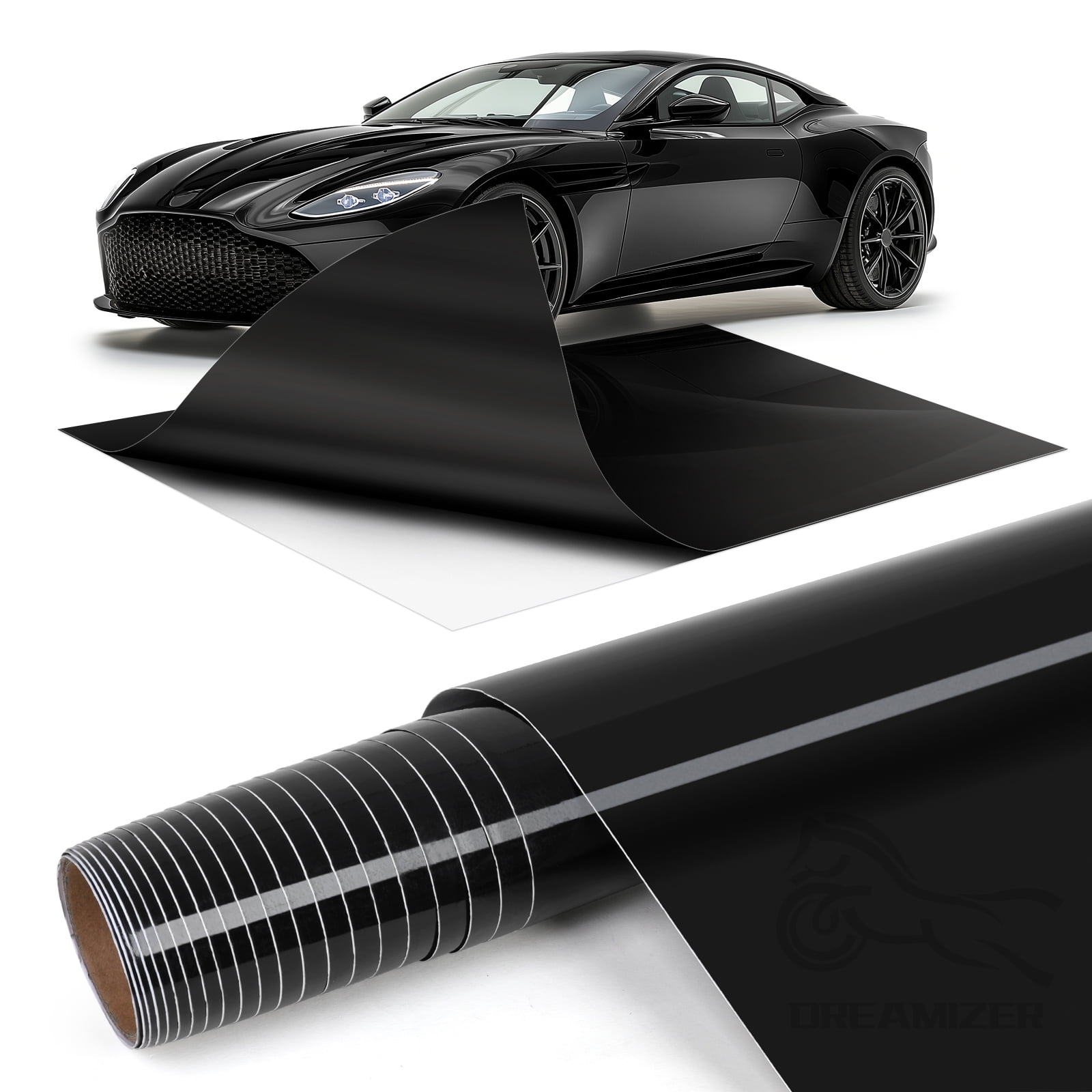 20X5FT High Glossy Black Vinyl Wrap Vehicle Sticker Decal Film Holographic Laser Vinyl Car Wrap Decal Sticker Film