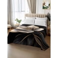 thumbnail image 2 of Black Gold Flower Flat Sheets Only Full Size, Soft Breathable Bed Top Sheets for Mattress, Gradient Luxurious Floral Botanical Luxury Bedding Flat Sheets for Home Hotel Bedroom Bed Protection, 2 of 9