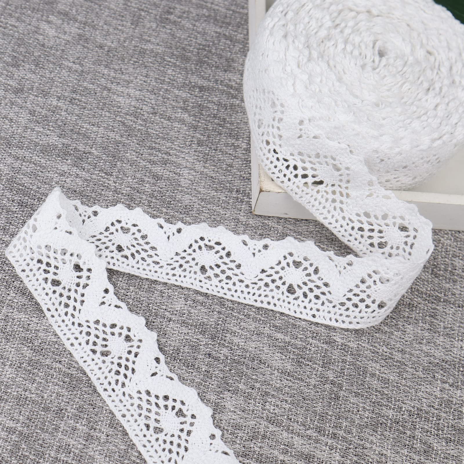 CT CRAFT LLC White Lace Trim Ribbon, Sewing Lace for Trimmings Works, Home  Decoration, Gift Wrapping, DIY Crafts, Baby Shower, 1.5 Inch (35mm) X 10