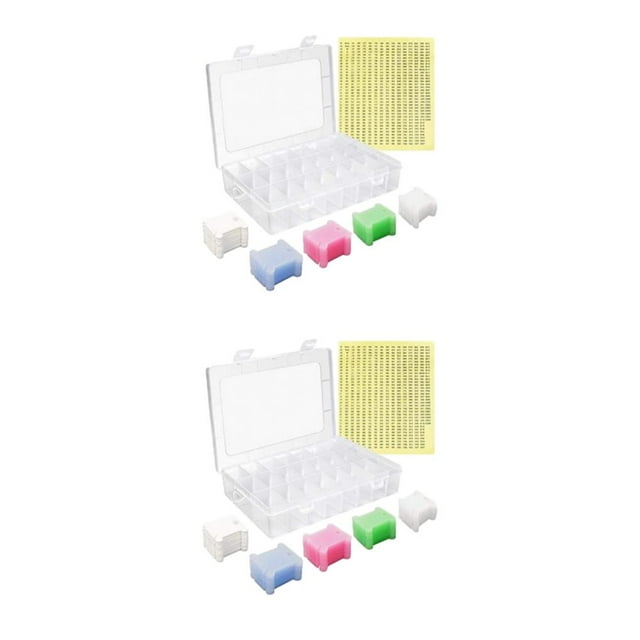 Guardoinrt 1/2/3/5 Waterproof DIY Stitch Tool Easy Organization Portable For Travel Durability ABS DIY Fashion Embroidery Bobbins Box+150bobbi+Tags 2PCS