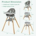 thumbnail image 3 of Costway 6-in-1 Convertible Wooden Baby Highchair Infant Feeding Chair with Removable Tray Gray, 3 of 10