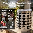 thumbnail image 6 of Biddlebee 12oz Stainless Steel Insulated Wine Tumbler, Black & White Check, 6 of 10