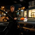thumbnail image 2 of Crochet Pendant, Hangs from Rearview with Cute Spooky Style, Car Decor, Handmade Soft Cotton Design and Compact Non-Slip Size for Car Mirror, Door Hanging, and Shelf Accent., 2 of 4
