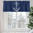thumbnail image 5 of Coastal Anchor Valances for Windows, 42 x 18in, Nautical Knot Navy Blue Minimalist Rod Pocket Kitchen Valance Curtain Light Filtering Window Treatments for Living Room Bedroom, 1 Panel, 5 of 7