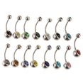 thumbnail image 3 of 15Pcs - VALUE PACK - Navel Barbell Crystal Rhinestone Belly Button Bar, 3 of 8