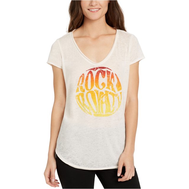 William Rast - Camiseta básica para mujer Rock Royalty, color blanco hueso, mediana William Rast Camiseta básica