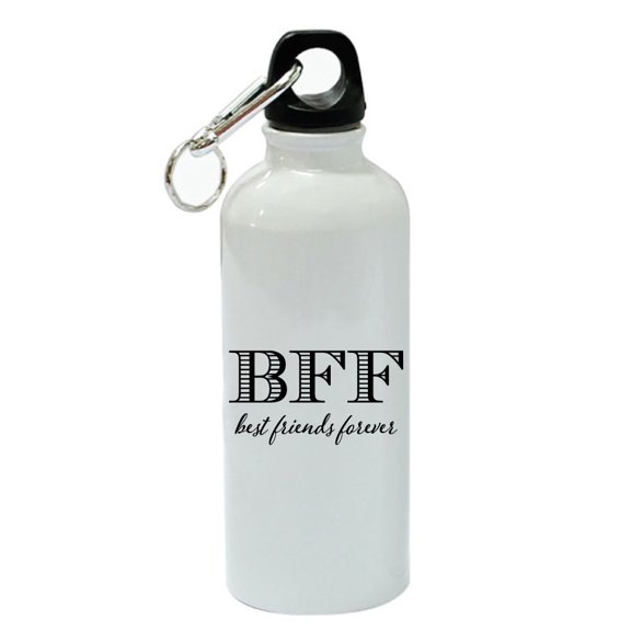 BFF - Best Friends Forever White Aluminum Sports 20 oz Water Bottle
