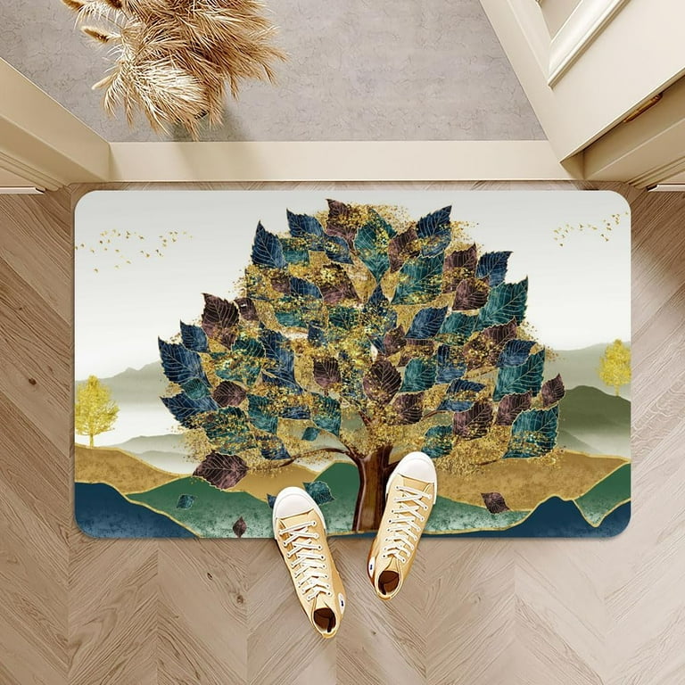 Soft Fluffy Doormat – Super Absorbent & Non-Slip, Yellow 24x35 Inch
