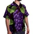 thumbnail image 2 of Grape Men's Hawaiian Shirt, Short Sleeve Printed Button Down Beach Casual Tops, Summer Spread Collar Men's Shirts, 2 of 6