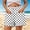 Black, variant on Women's Polka Dot Drawstring Shorts Elastic Waist Casual Beach Shorts with Side Pockets Summer Lightweight Loungewear Black XL(XL)