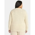 thumbnail image 3 of Terra & Sky Women's Plus Size Chenille Cocoon Cardigan Sweater, Midweight, Sizes 0X-5X, 3 of 5
