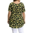Plus Size Flowy Tunic Tops for Women Short Sleeve Floral Blouses Button