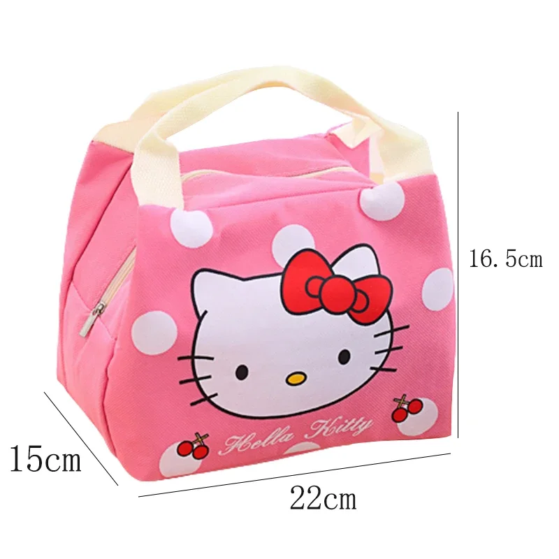 Sanrio Hello Kitty Anime Lunch Bag Cartoon Lovely Bento Thermal Handbags Thickened Insulation Lunch Box Bag