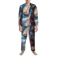 thumbnail image 4 of Mens Pajamas Set - Ocean Breeze And Sail Comfy Long Sleeve Button Up Pajama Sets for Men 2 Piece, Soft Sleepwear Nightwear Pjs Lounge Sets for Men with Pockets, 4 of 5