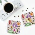 thumbnail image 4 of Pofeuu Dog Doing Yoga Print Coasters for Drinks, 4Pack PU Leather Coasters, Bar Drink Coasters for Tabletop Protection, Furniture from Damage-Square, 4 of 6