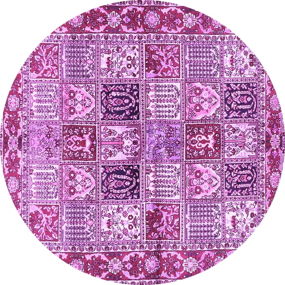 Ahgly Company Indoor Round Persian Purple Traditional Area Rugs, 5' Round