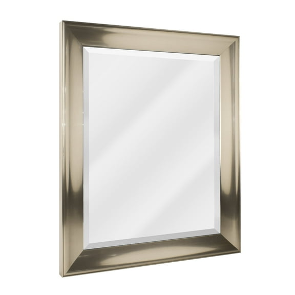 Head West Brushed Nickel PS Rectangular Framed Beveled Accent Wall Vanity Mirror - 28 x 34