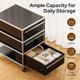 thumbnail image 6 of Cottinch 3 Drawers Accent Cabinet Metal Storage Cabinets with 4 Wheels,Rolling Cabinet Organizer for Home Office,Black, 6 of 8