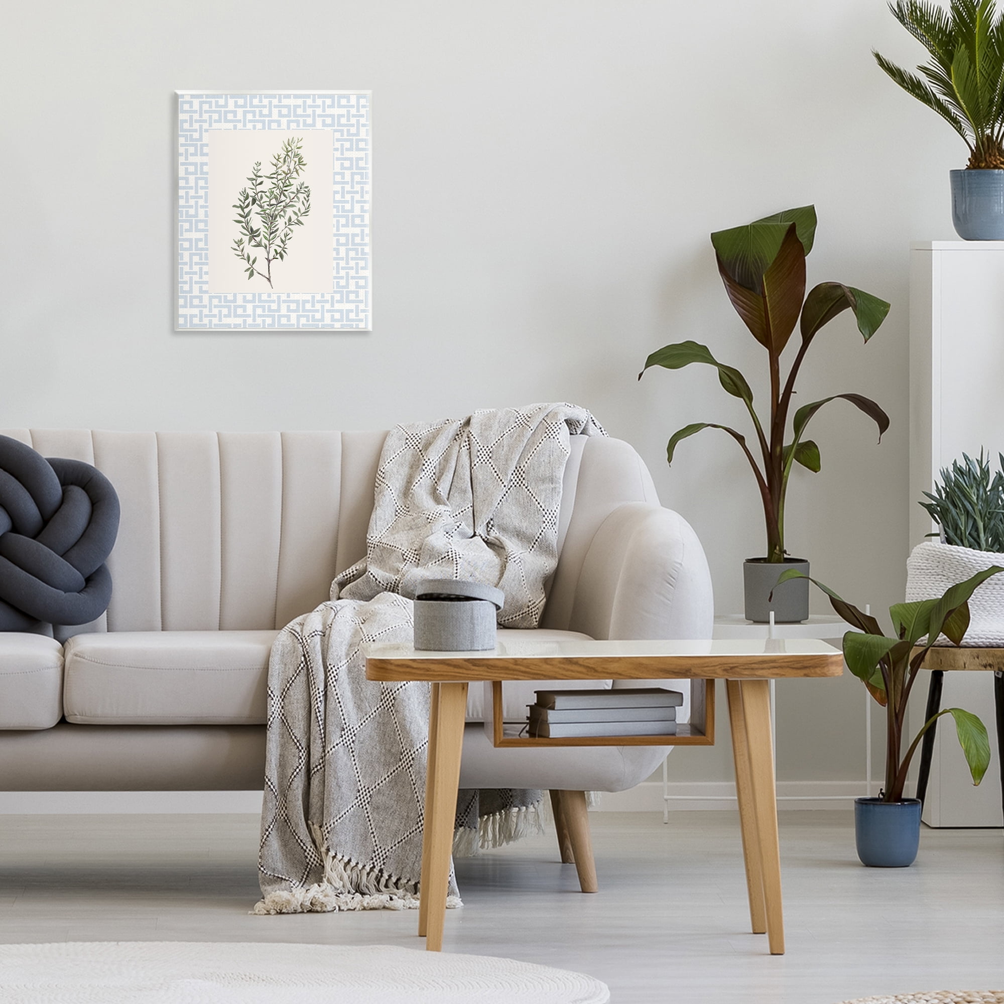 Stupell Industries Leafy Herb on Geometric Wall Plaque Art, design by Diannart