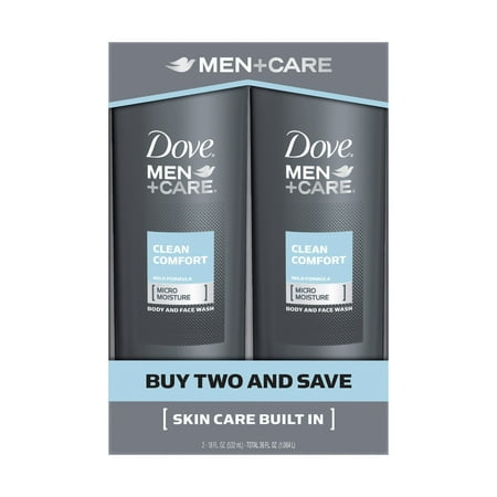 Dove Men Care Clean Comfort Body And Face Wash 18 Oz 2 Count