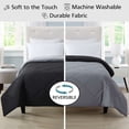 thumbnail image 3 of Mainstays Reversible Microfiber Comforter, Black, Full/Queen, 3 of 9