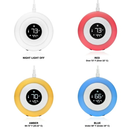 LittleHippo - Kelvin Room Thermometer and Night Light - WHITE