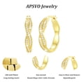 thumbnail image 5 of APSVO 18K Gold Plated Twisted Simulated Diamond Hoop Earrings for Women Hypoallergenic Post Earrings Birthday Prom Christmas Jewelry Gifts Teen Stocking Stuffers Adults Ideas, 5 of 7