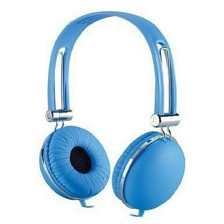 Super Bass Overhead 3.5mm Audio Stereo Headphones with Built-in Microphone For Apple iPhone 6 6s Plus Samsung Galaxy S8 S8 Plus S7 S6 Blue