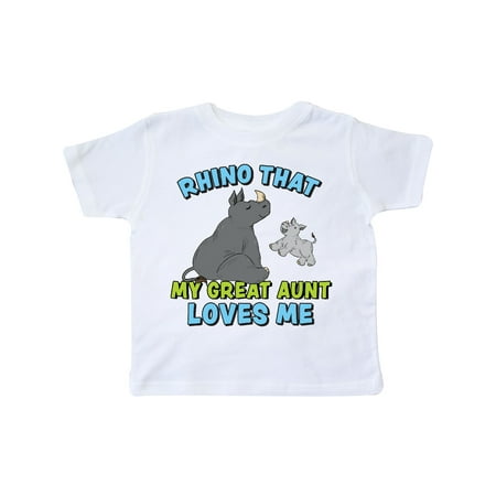 

Inktastic Rhino That My Great Aunt Loves Me with Cute Rhinos Gift Toddler Boy or Toddler Girl T-Shirt