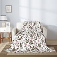 thumbnail image 2 of Rateoe Flowe Rooster Pattern Flannel Throw Blanket, Ultra-soft Blanket for Bed, Couch, Car, Hypoallergenic Anti-pilling blanket-60"x50"(Vertical), 2 of 6