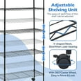 thumbnail image 4 of Dkelincs 5 Tier Wire Shelving Unit Adjustable NSF Metal Storage Shelves with Wheels for Garage Kitchen, Black, 4 of 7