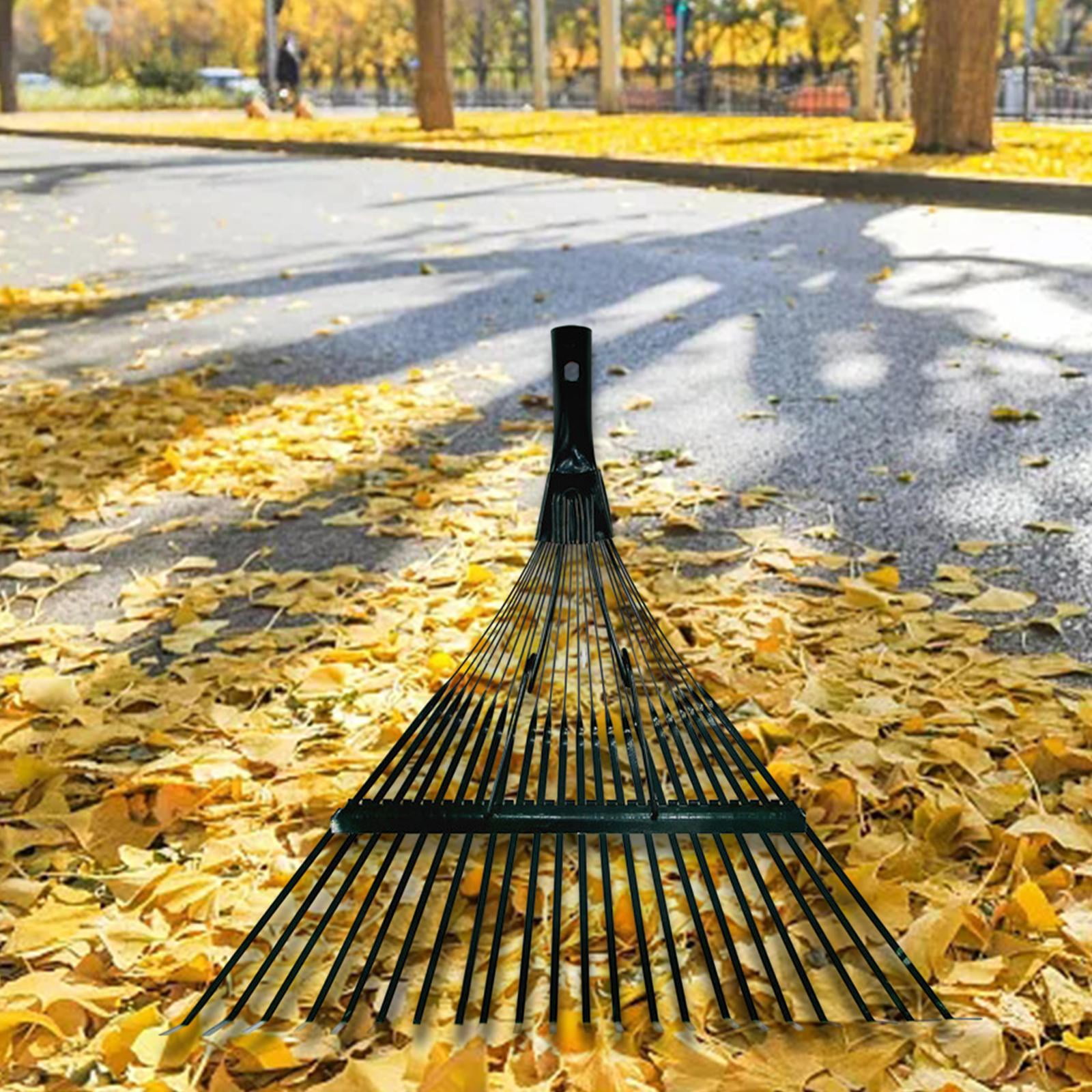 Nishiyuenyi Garden Leaf Rake High Carbon Steel Yard Tools 22 Teeth Metal Rake for Collecting