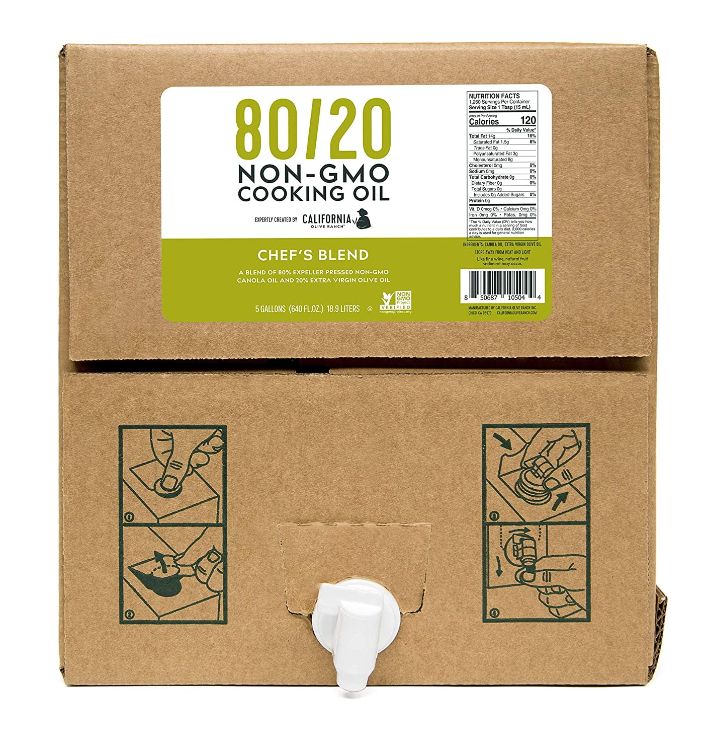 California Olive Ranch 80/20 Chef's Blend, 5 Gallon Box