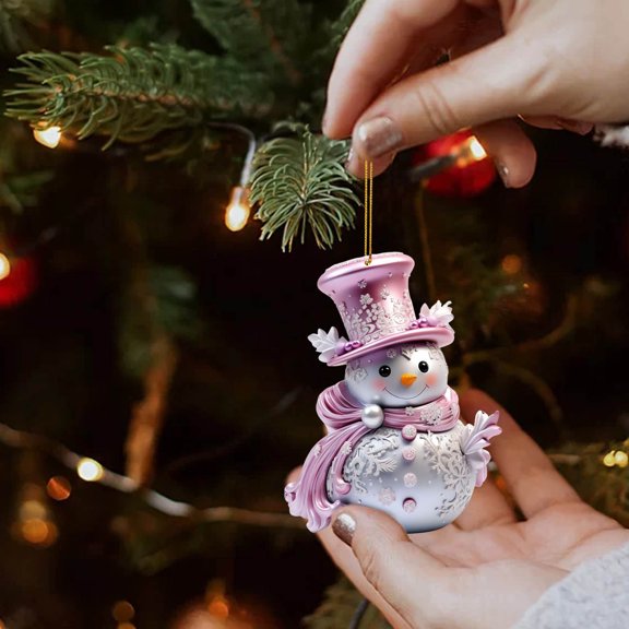 Acrylic Christmas Snowman Pendant, Hanging Ornament for Christmas Tree and Holiday Decor