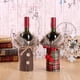thumbnail image 3 of Ounissouiy Cubierta de botella de vino de felpa de Navidad con manga de media de botón Estilo lindo universal Ropa de Navidad Decoraciones de de Kits de decoración para fiestas Cuadrícula roja Ounissouiy  HA068076-01, 3 of 6