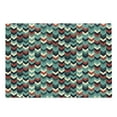 thumbnail image 1 of Teal Cutting Board, Vertical Chevron Triangles Abstract Arrow Motifs Zigzag Herringbone Pattern Vintage, Decorative Tempered Glass Cutting and Serving Board, Large Size, Multicolor, by Ambesonne, 1 of 1