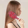 thumbnail image 3 of Ethnic Paisley Design Hair Brush - Ergonomic Handle & Flexible Bristles for Tangle-Free Styling - Gentle on All Hair Types, 3 of 6