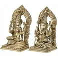 thumbnail image 2 of 11 Inch Shri Lakshmi Ganesha Brass Sculpture - Handmade Divine Pair Idol, 2 of 2